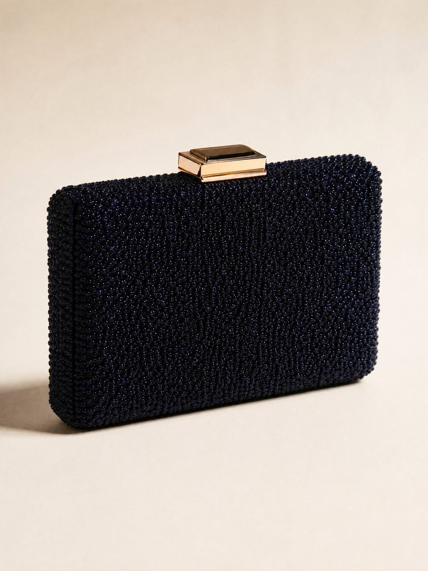 Beaded Box Clutch in Midnight
