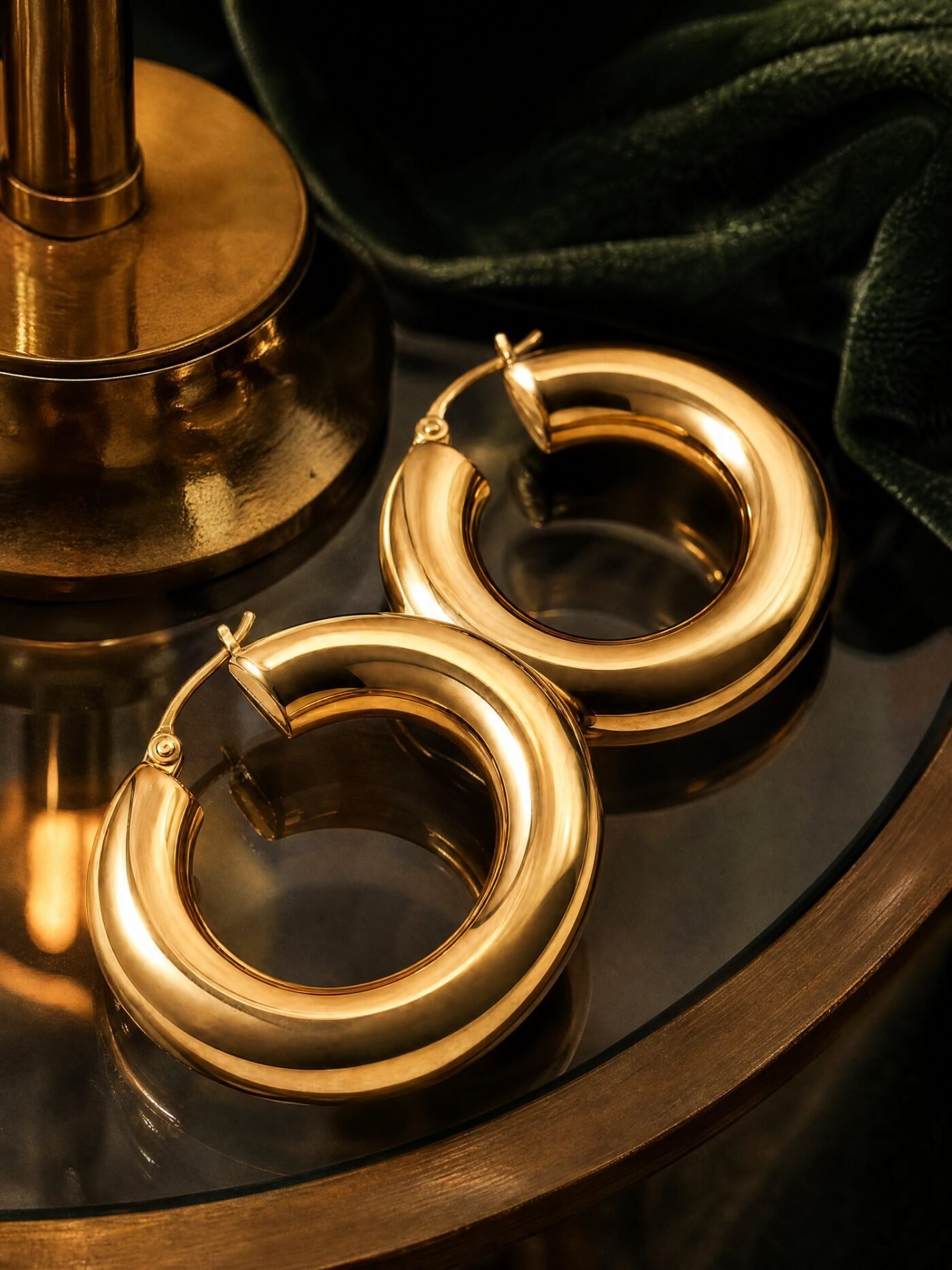 Oversized Hoop Earrings in Gold-tone, detail