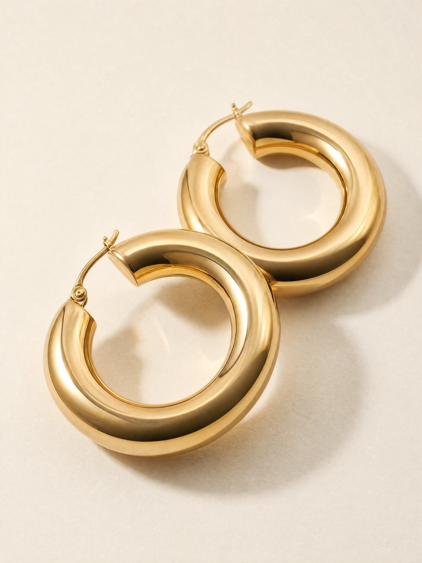 Oversized Hoop Earrings in Gold-tone