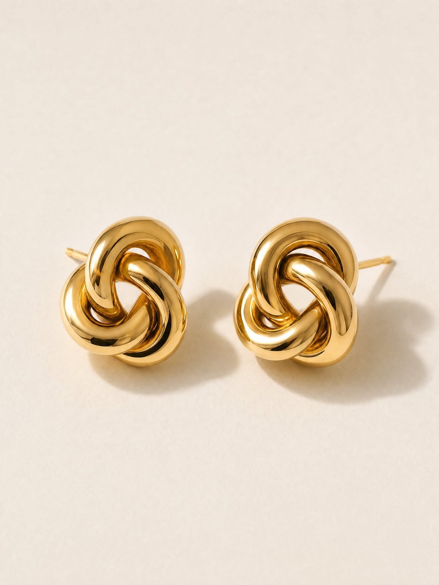 Sculpted Knot Earrings in Gold-tone
