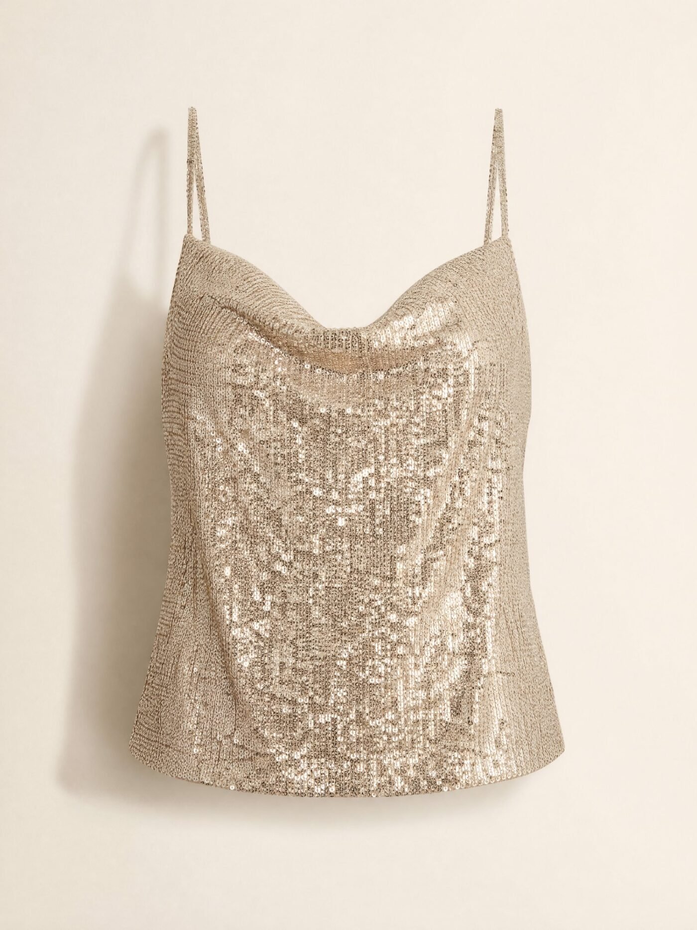 Sequin Cowl Cami in Champagne